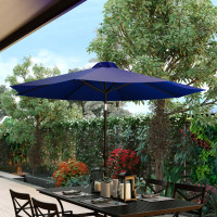 Flash Furniture GM-402003-NVY-GG Navy 9 FT Round Umbrella with 1.5